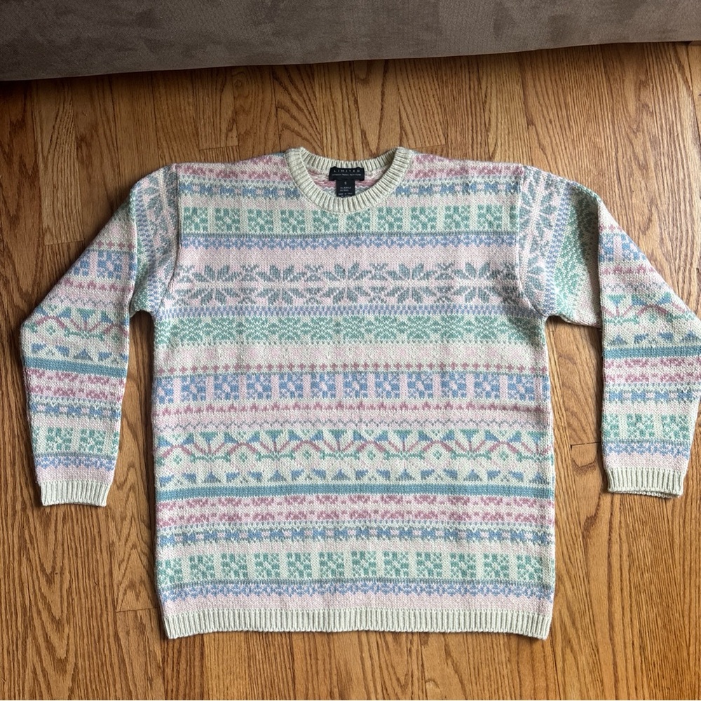 The Limited Woman’s Small Fair Isle Wool Blend Crew Neck Long Sleeve Sweater